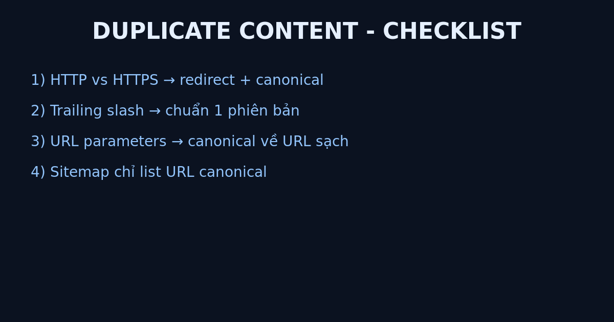 Duplicate content checklist
