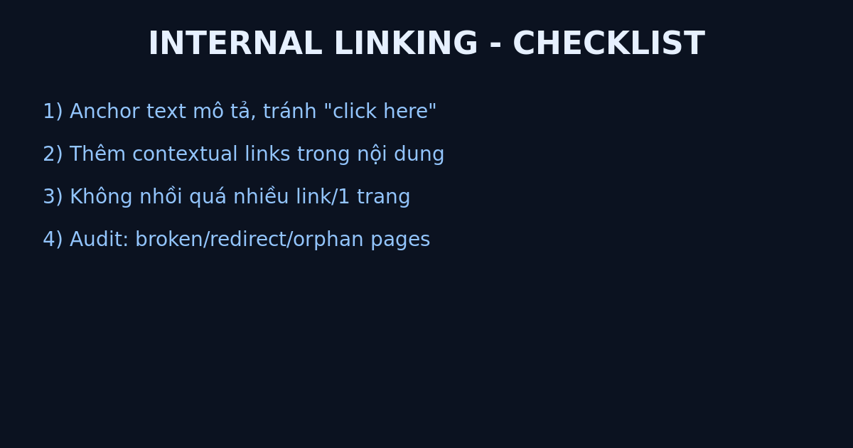 Checklist internal linking