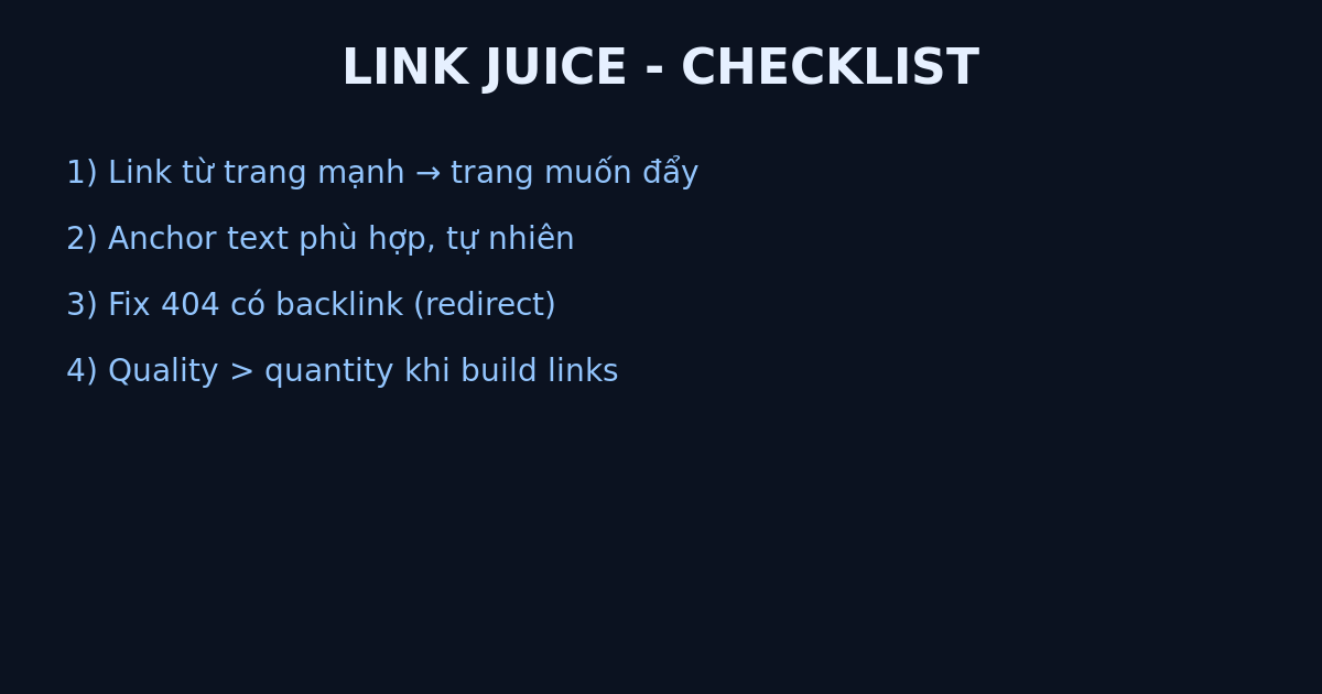 Checklist link juice