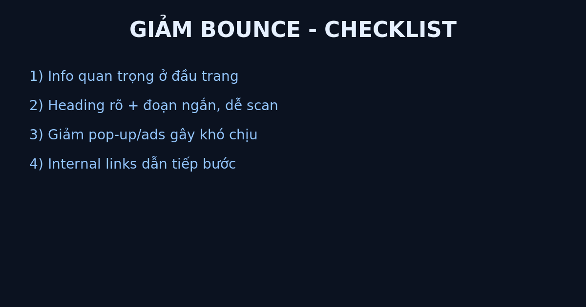 Checklist giảm bounce
