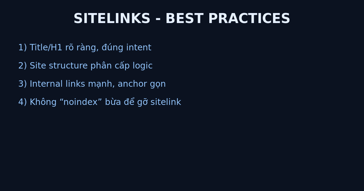 Checklist sitelinks