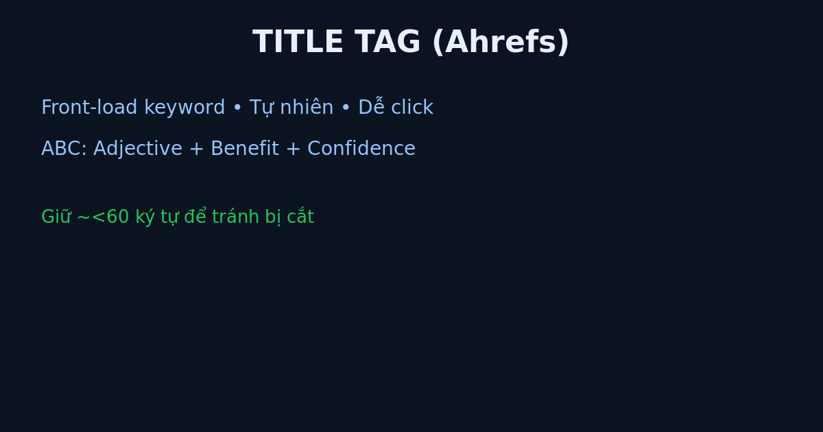 Title tag best practices